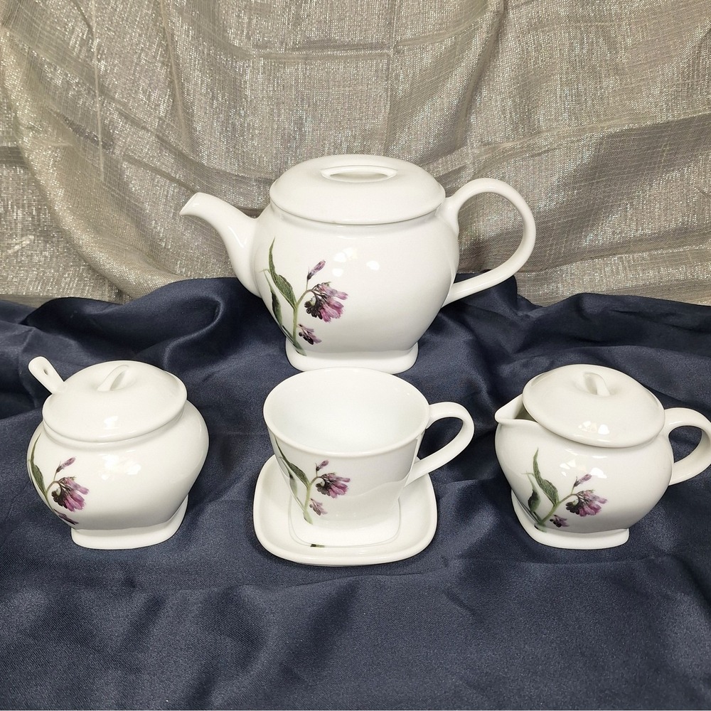 John Hinde‎ Wild Irish Flowers Tea Set Pot Cream Sugar Cup Saucer Spring Cottage